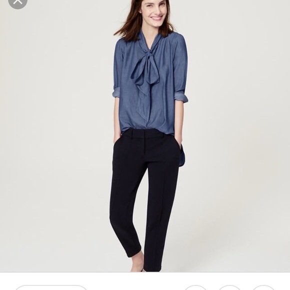 loft tie neck blouse